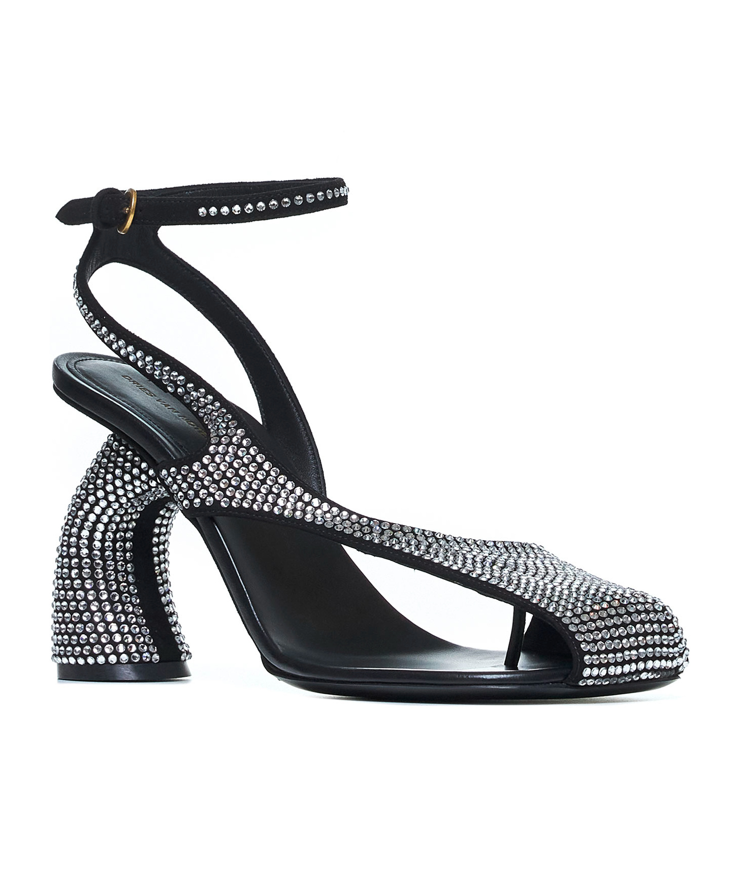 Shop Dries Van Noten Square-headed High-heeled Sandals In Black