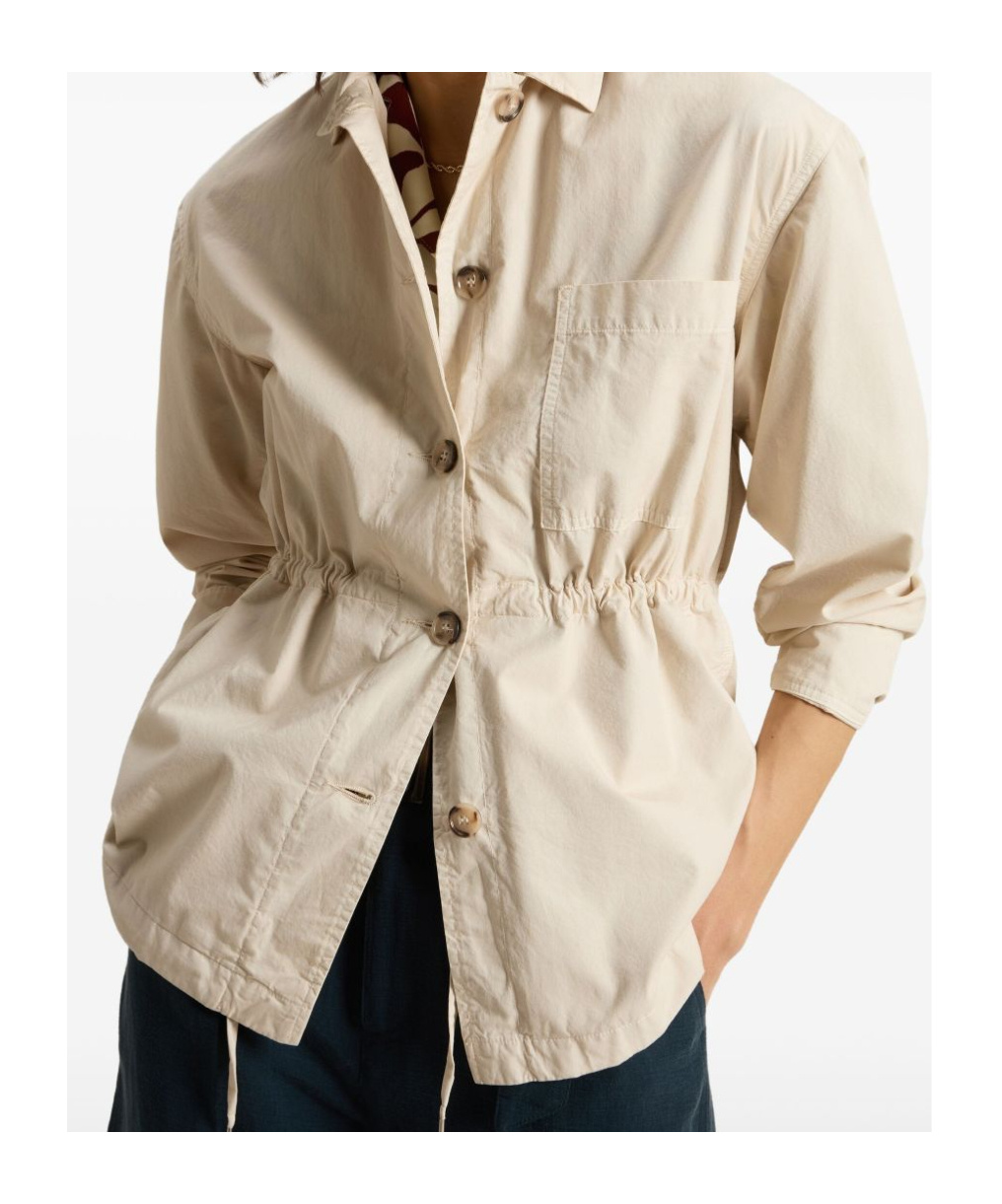 Woolrich Gabardine Overshirt In Nude