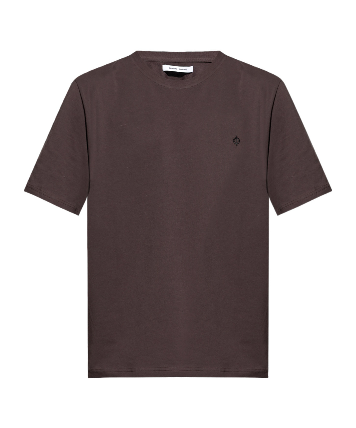 Samsoe & Samsoe Embroidered Logo T-shirt In Brown
