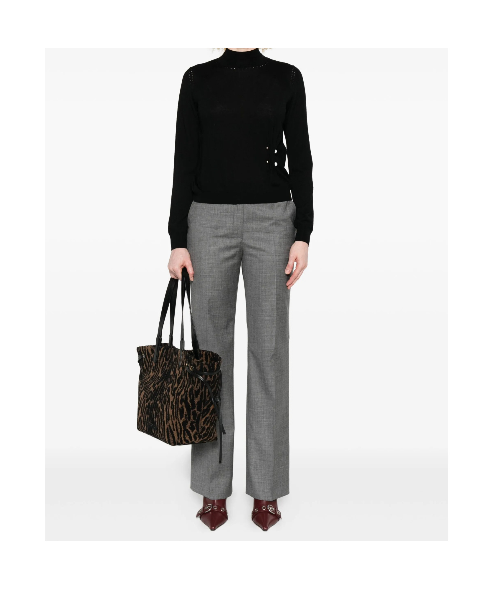 Officine Generale Mid-grey Straight-leg Trousers In Gray