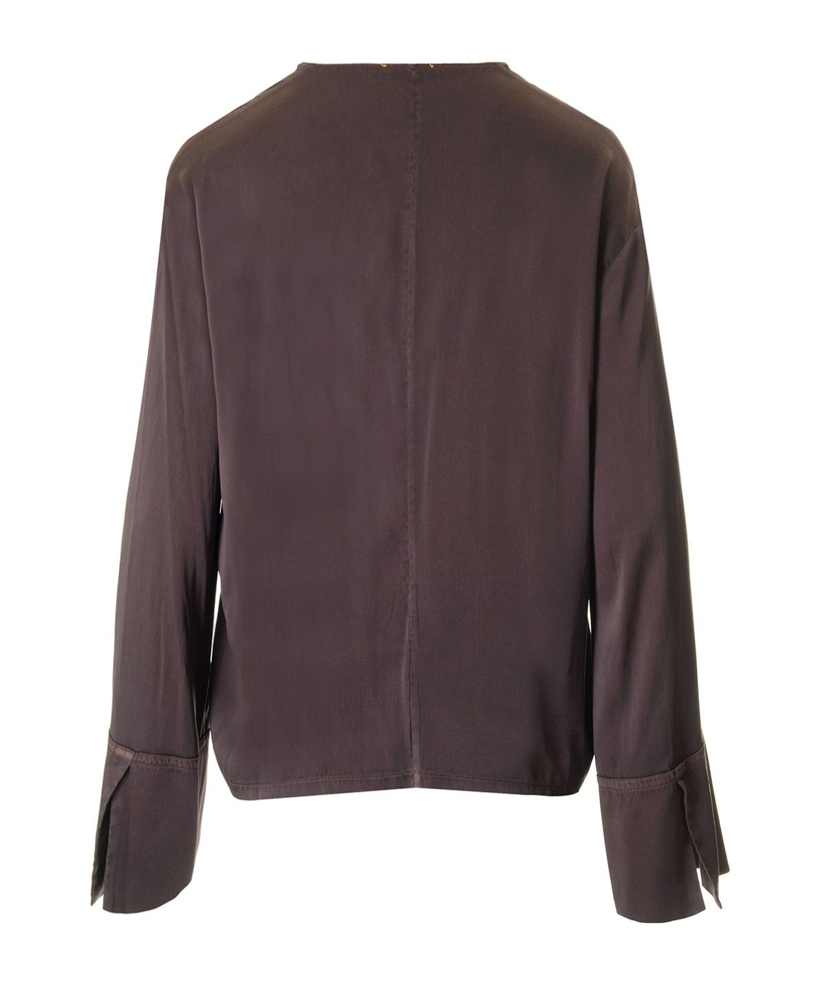 FORTE FORTE SILK SATIN LONG-SLEEVE TOP
