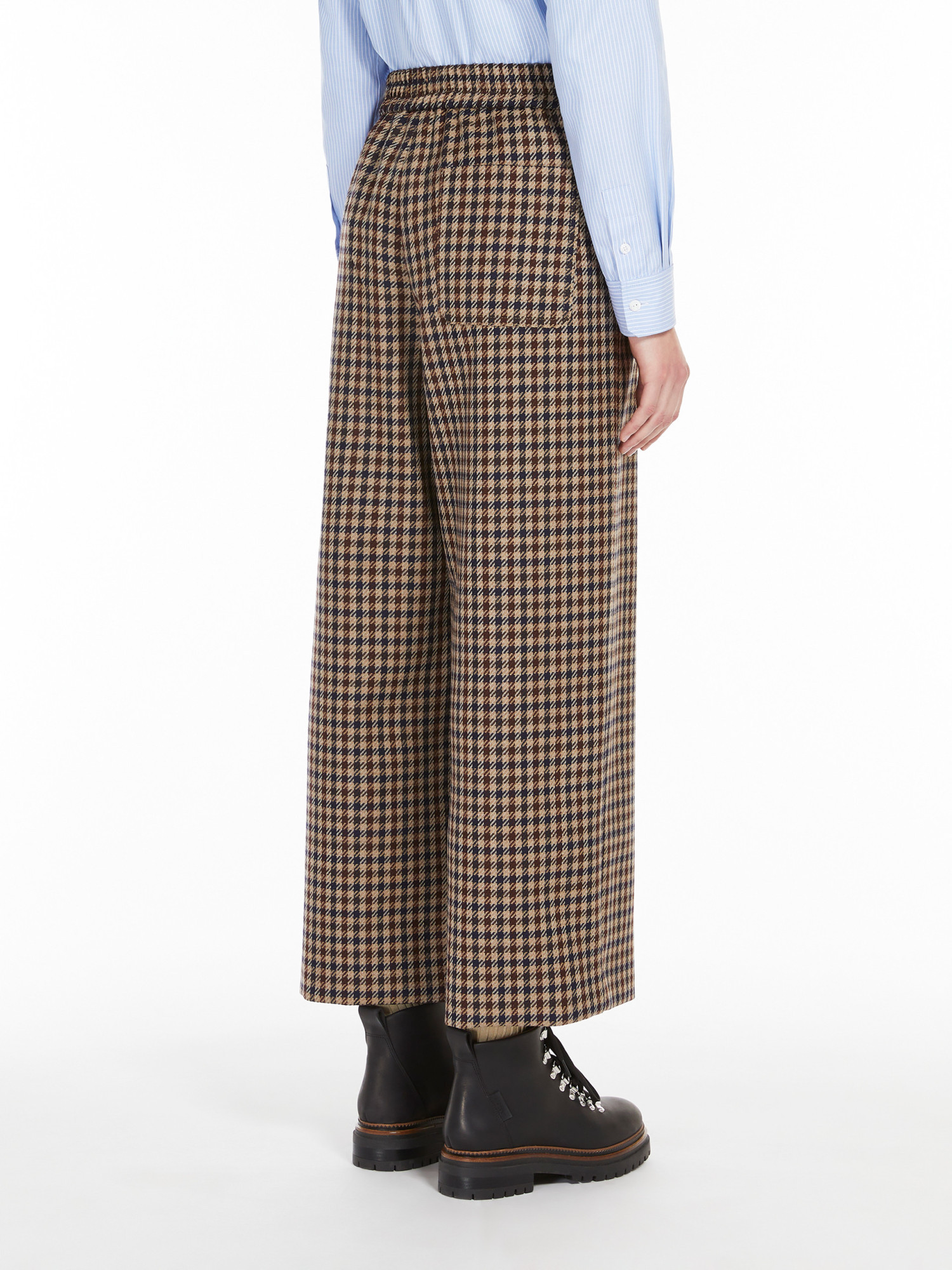 Weekend Max Mara Wool Blend Ebe Wide-leg Pant With Embroidery In Brown