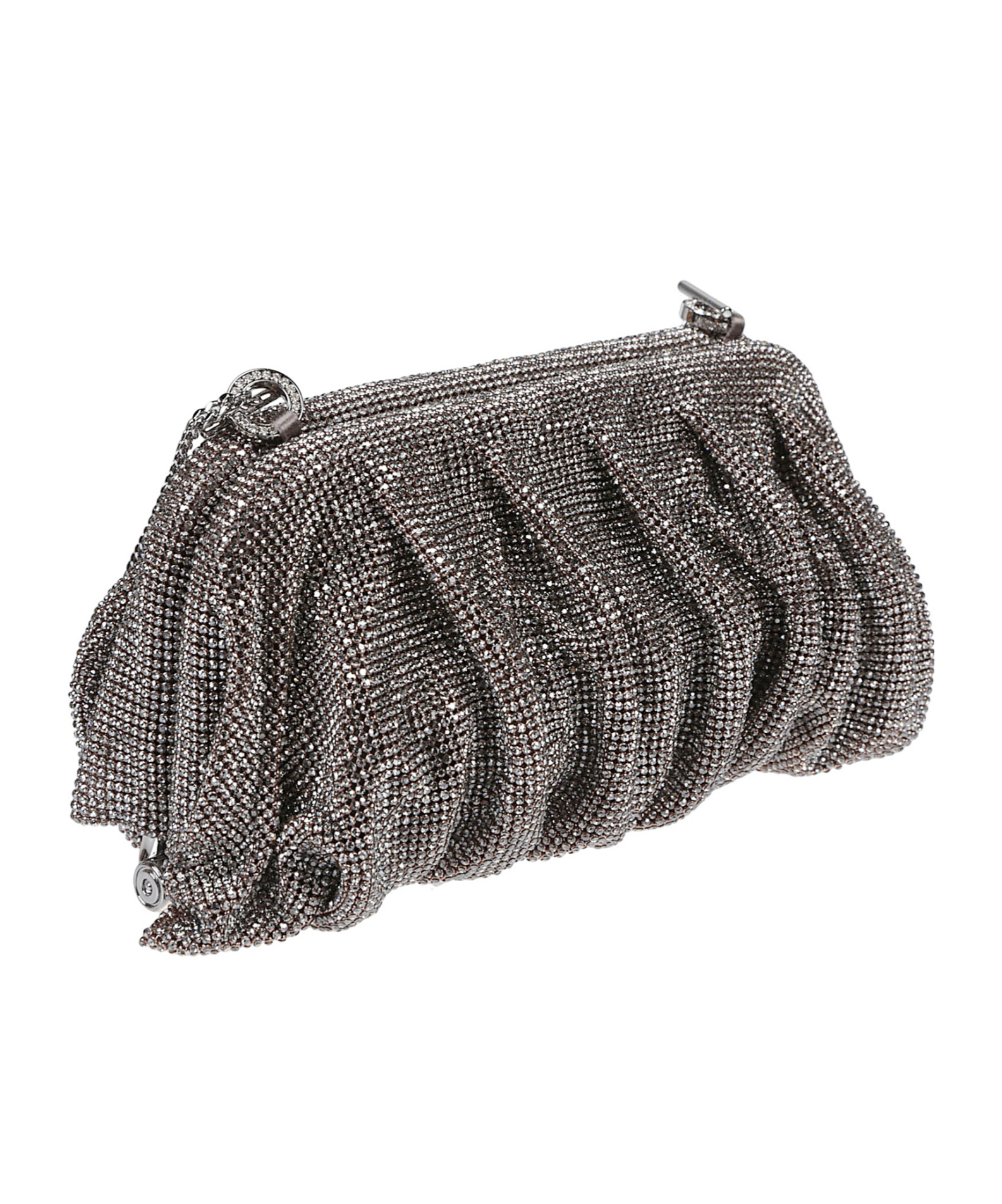 Benedetta Bruzziches Crystal Embellished Clutch In Black