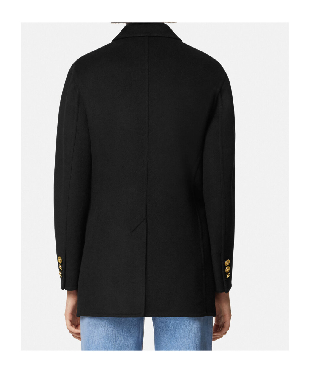 Versace Double-breasted Cachemire Blend Jacket In Black