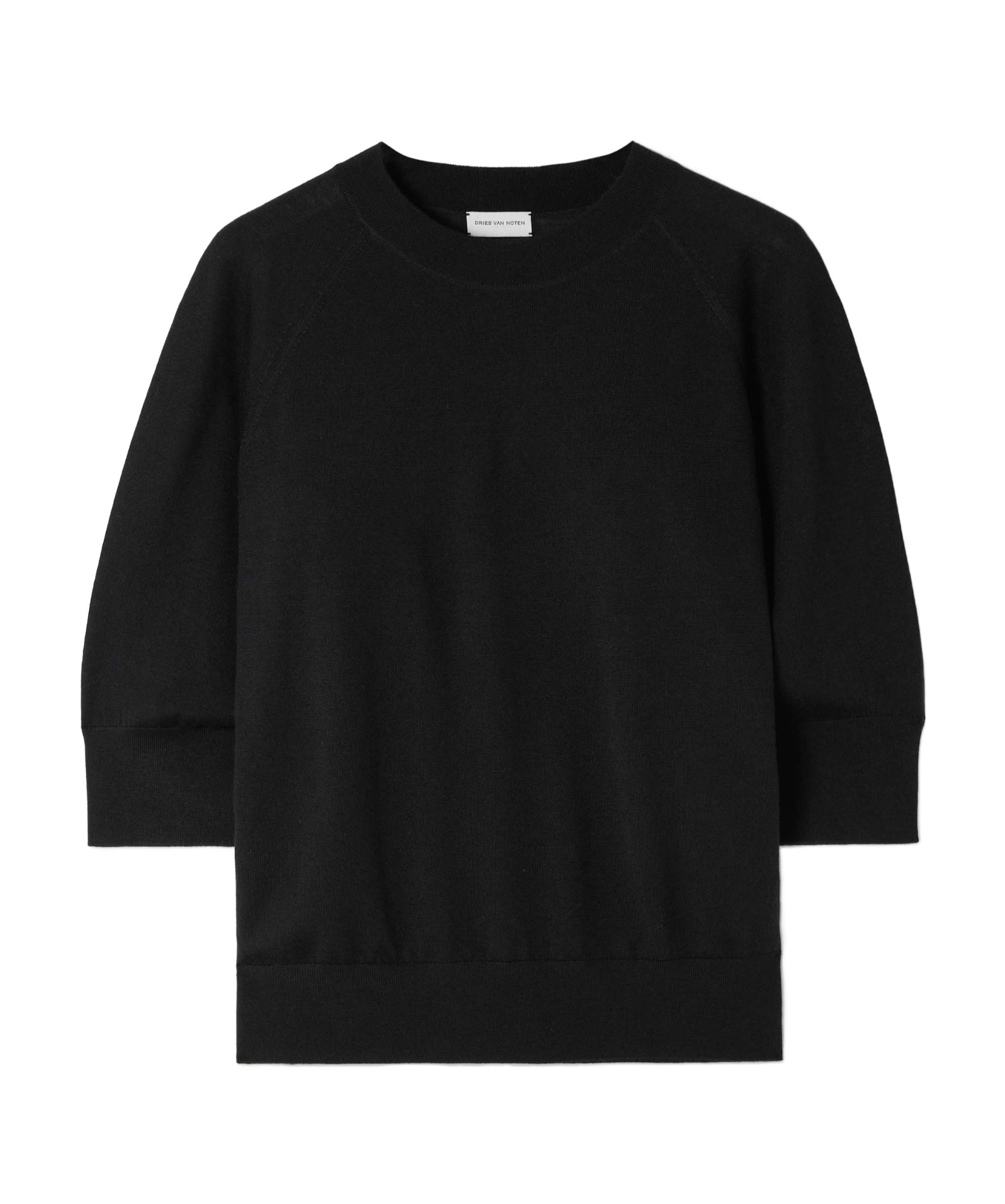 Shop Dries Van Noten Round-neck Wool Sweater In Black