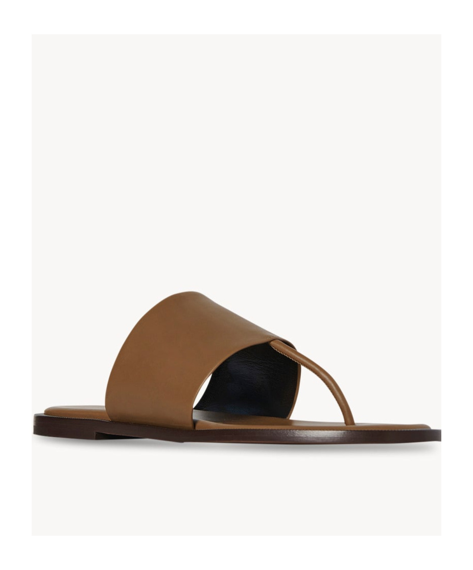 The Row Signum Leather Thong Sandals In Brown