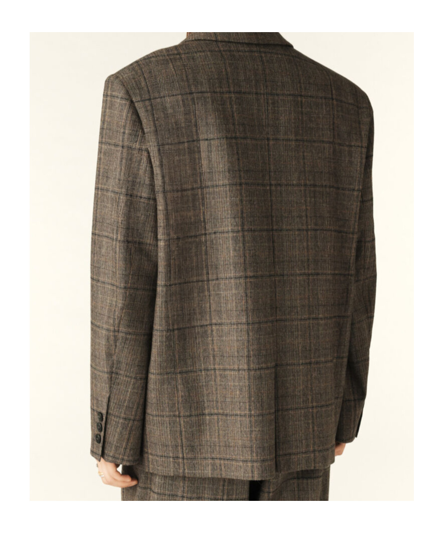 Bash Checked Blazer In Brown