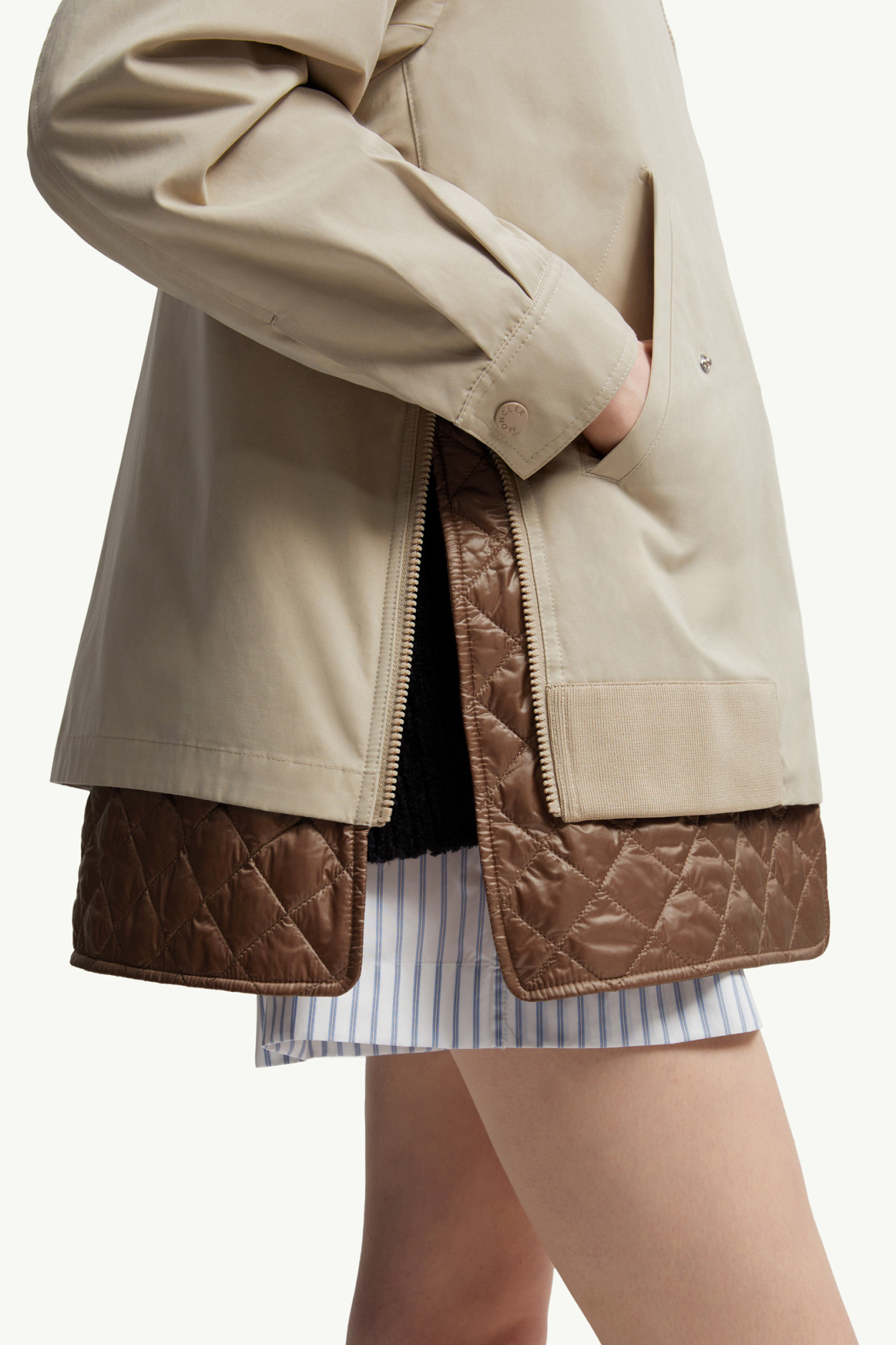 Moncler Felci Padded Cotton Jacket In Neutral