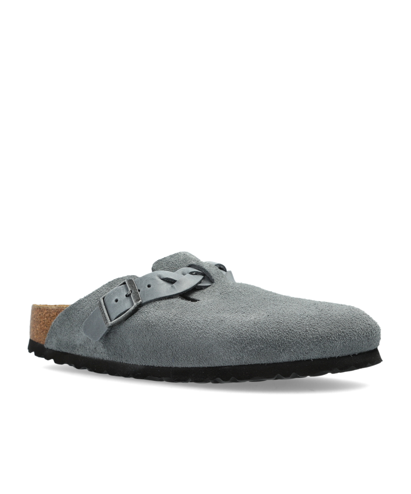 Birkenstock Round Toe Flat Slippers In Gray