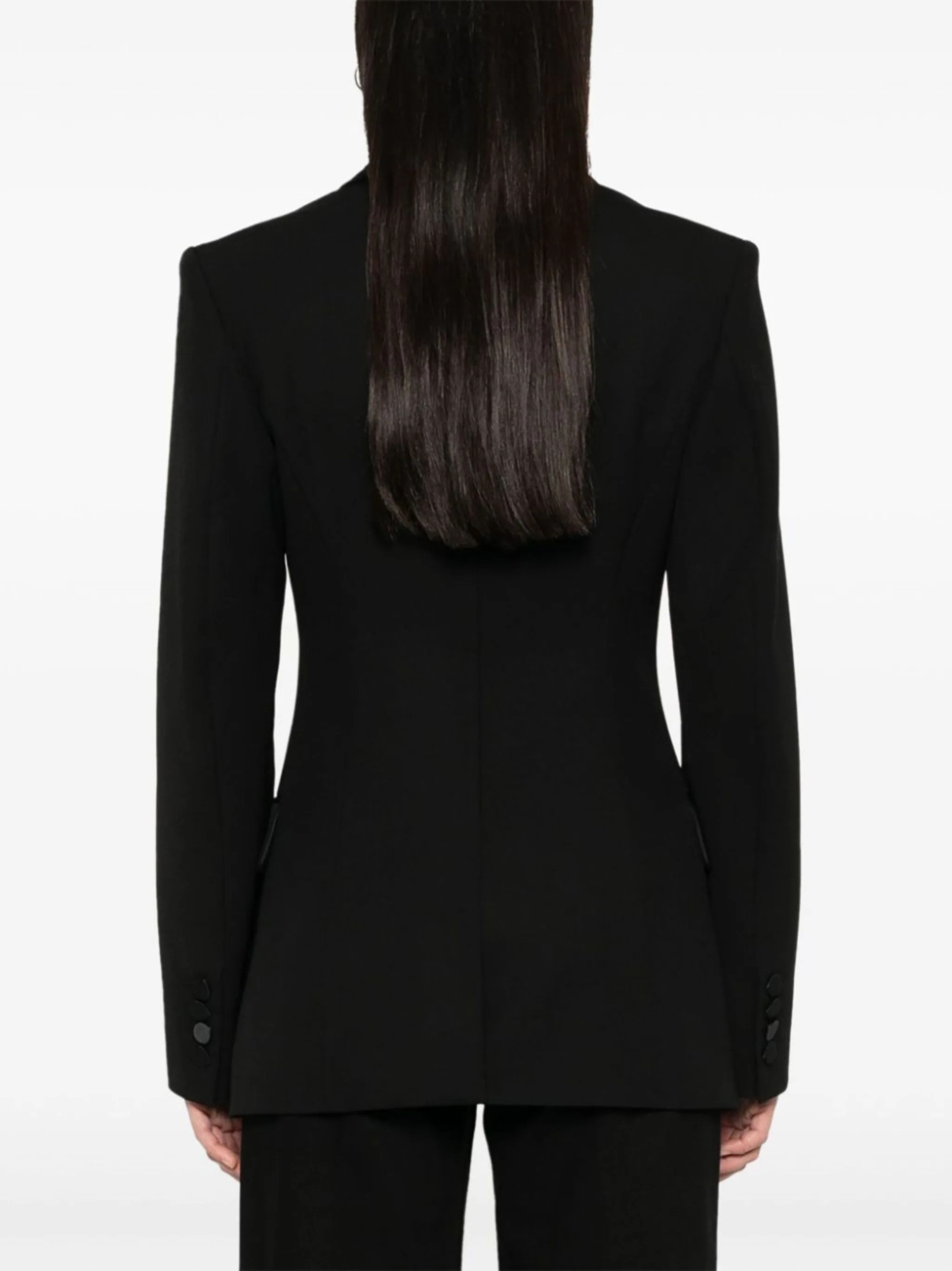 Stella Mccartney Single-breasted Curved Hem Blazer In Black