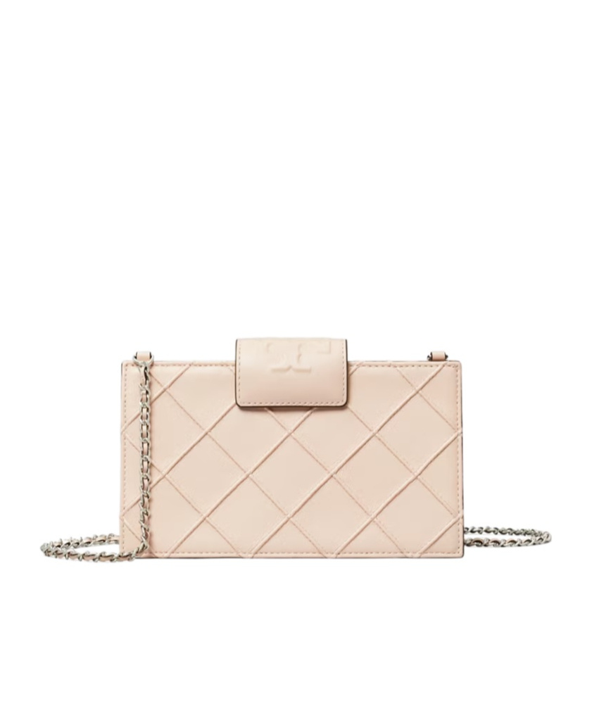 Tory Burch Mini Fleming Soft Quilted Leather Wallet On A Chain