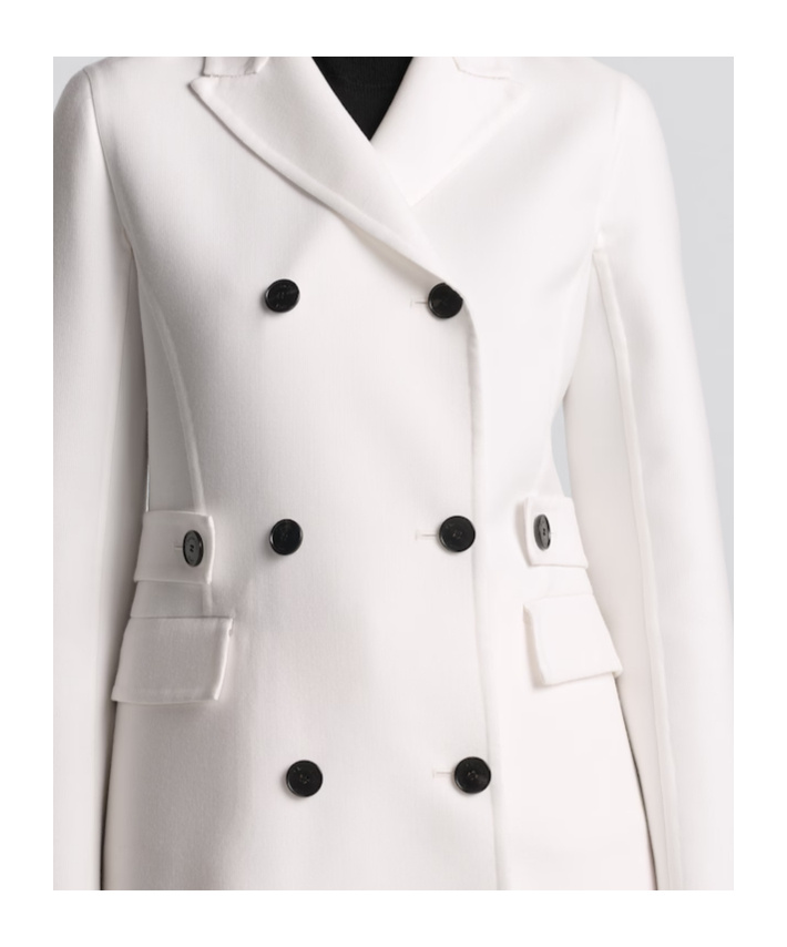 Dior Double-breasted Wool Coat In White