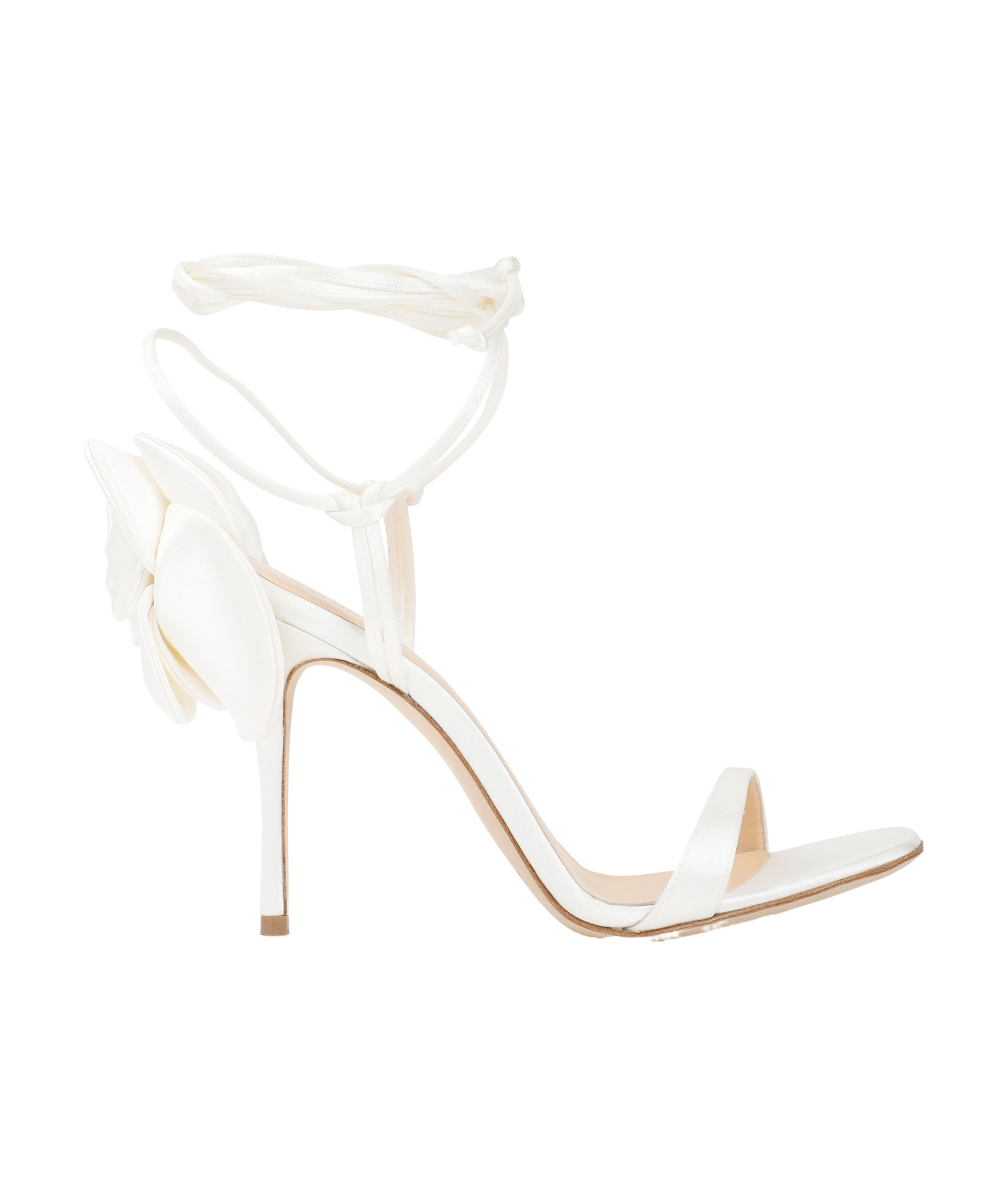 Magda Butrym 100 Embellished Satin Sandals In White