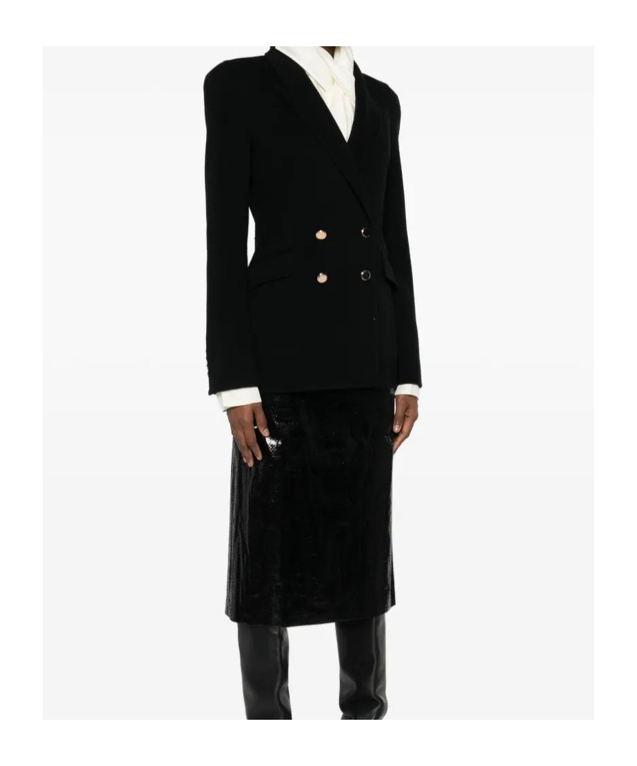 Gabriela Hearst Cashmere Double-breasted Fitted Jacket In Black
