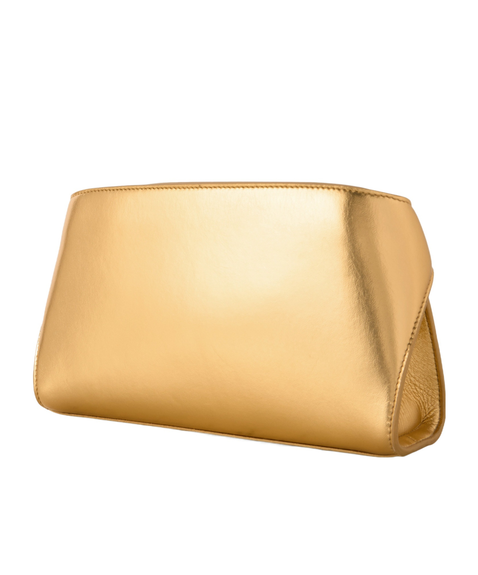 Ferragamo Hug Embellished Metallic Shoulder Bag In Golden
