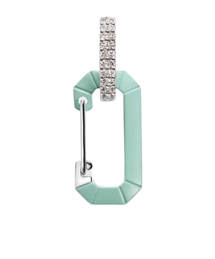 Eéra Chiara Small 18kt Gold Single Earring With Diamonds In Blue
