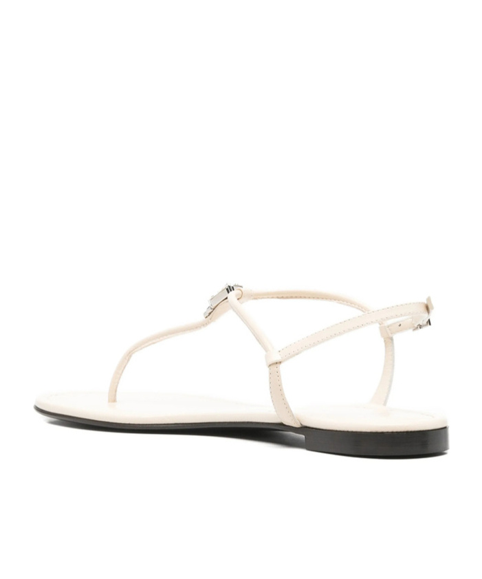 Giuseppe Zanotti Round-toe Flat Sandals In Neutral