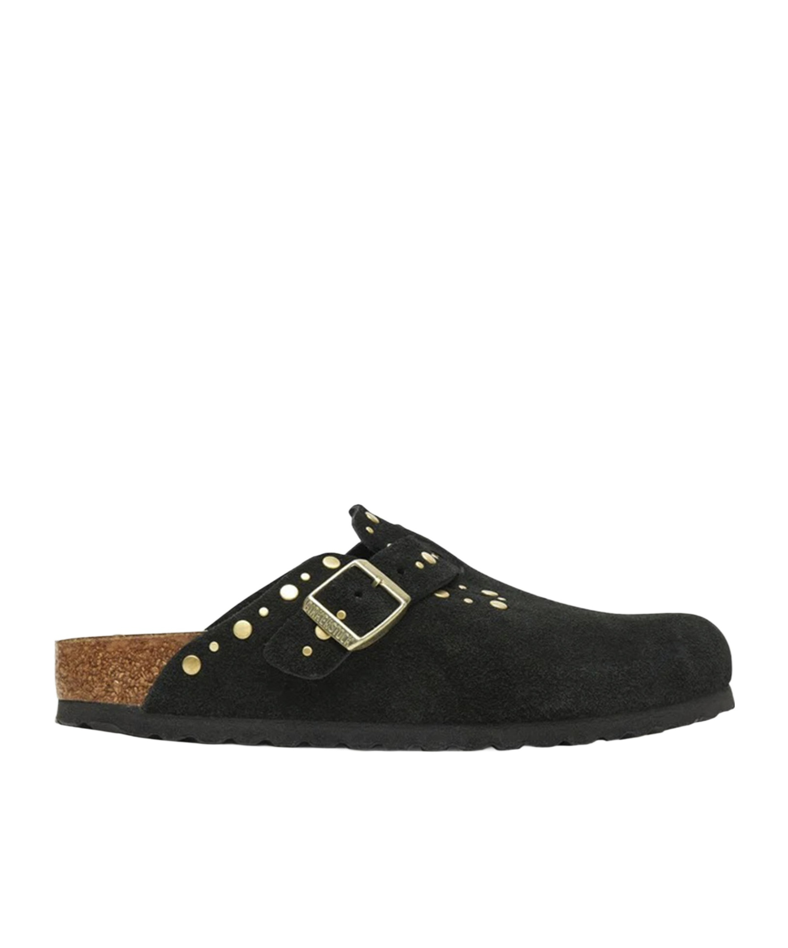 Birkenstock Boston Rivets Studded Buckle Mules In Black