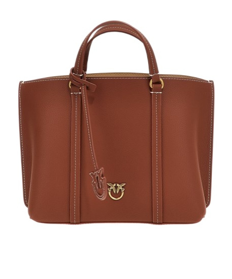 Pinko Double Handle Shoulder Bag In Brown