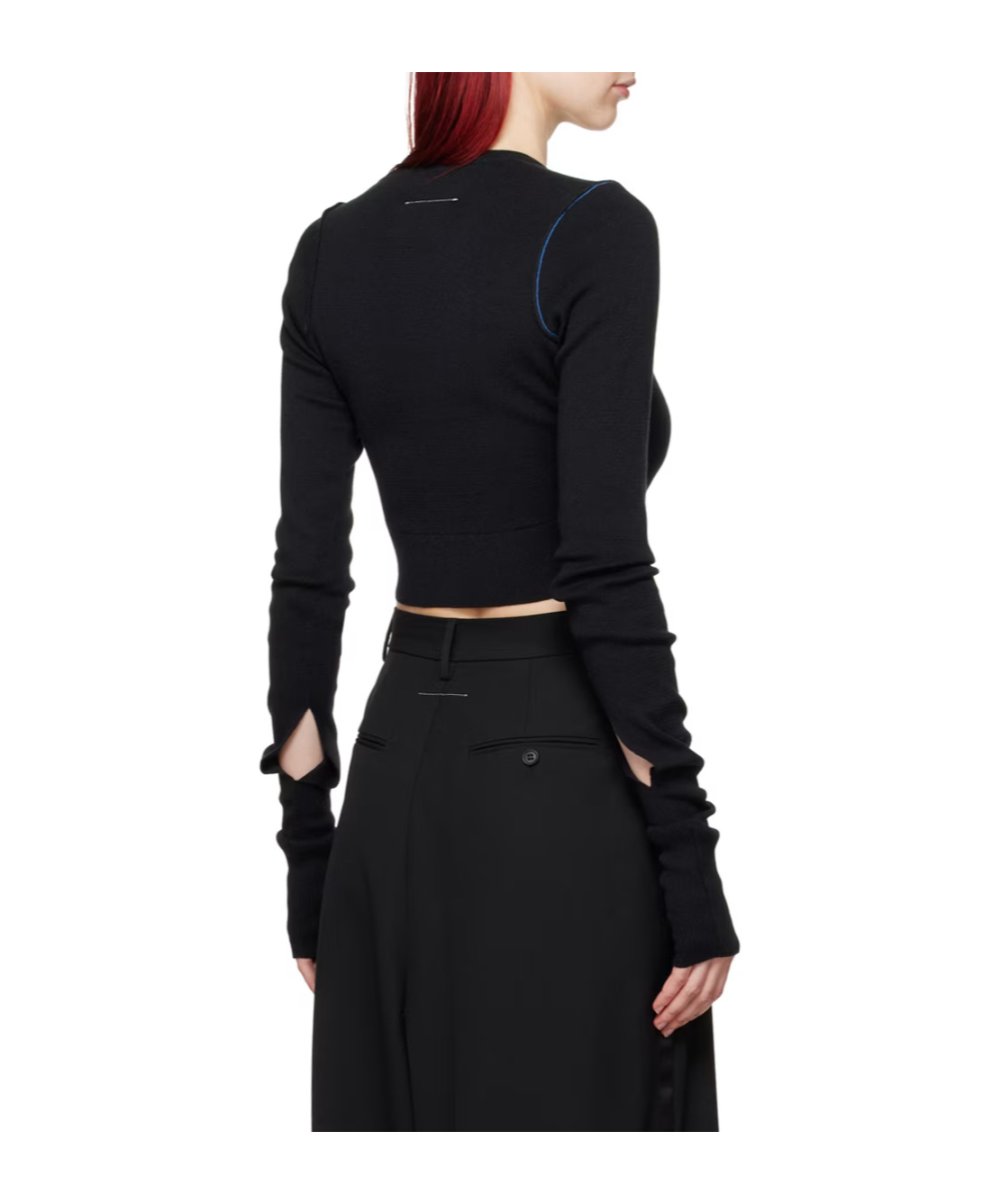 Mm6 Maison Margiela Round-neck Cropped Cardigan In Black