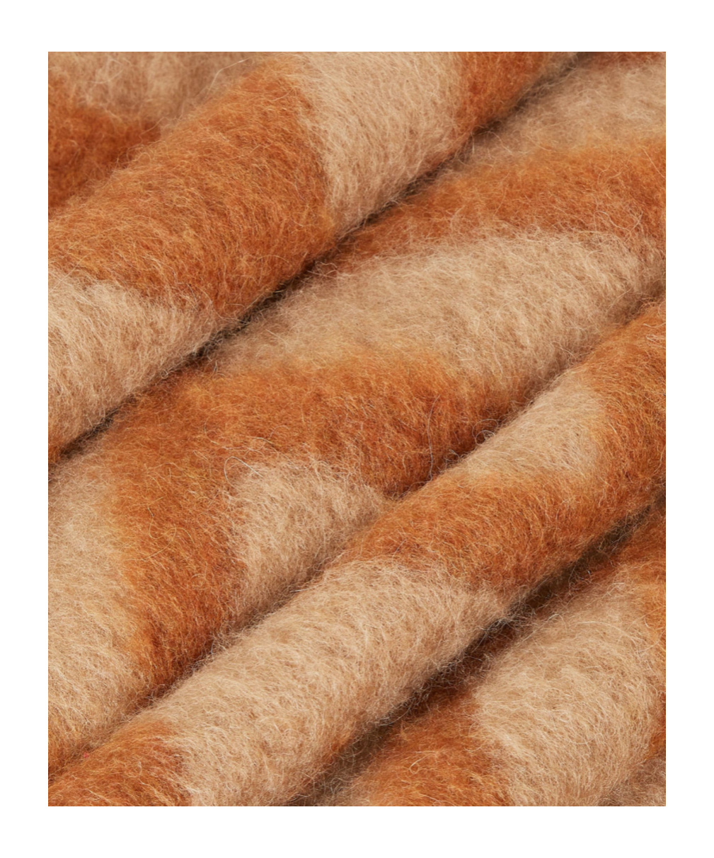 Fendi Brown Ff Alpaca And Wool Scarf In Orange