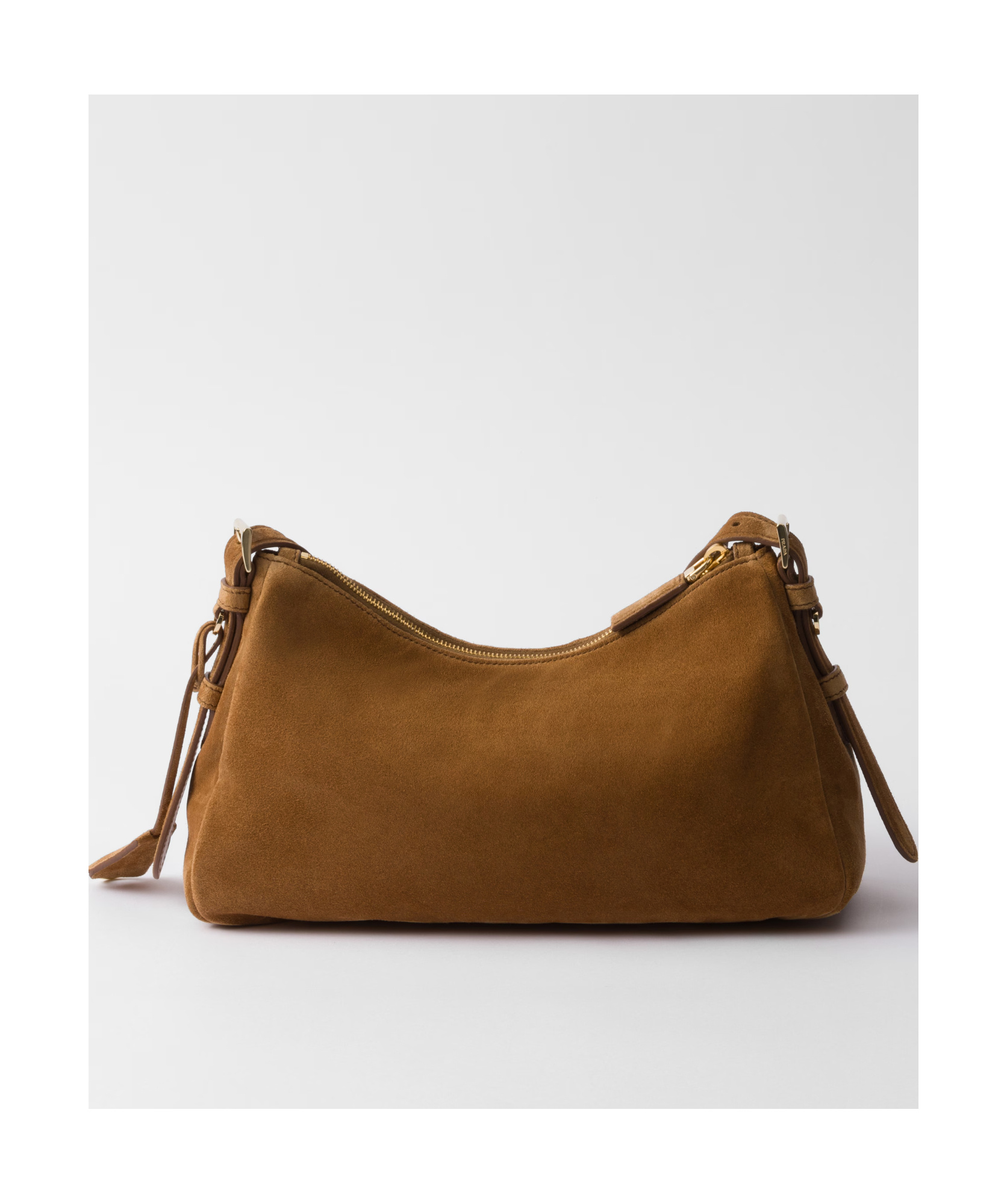 Prada Medium Aimée Suede Shoulder Bag In Cinnamon