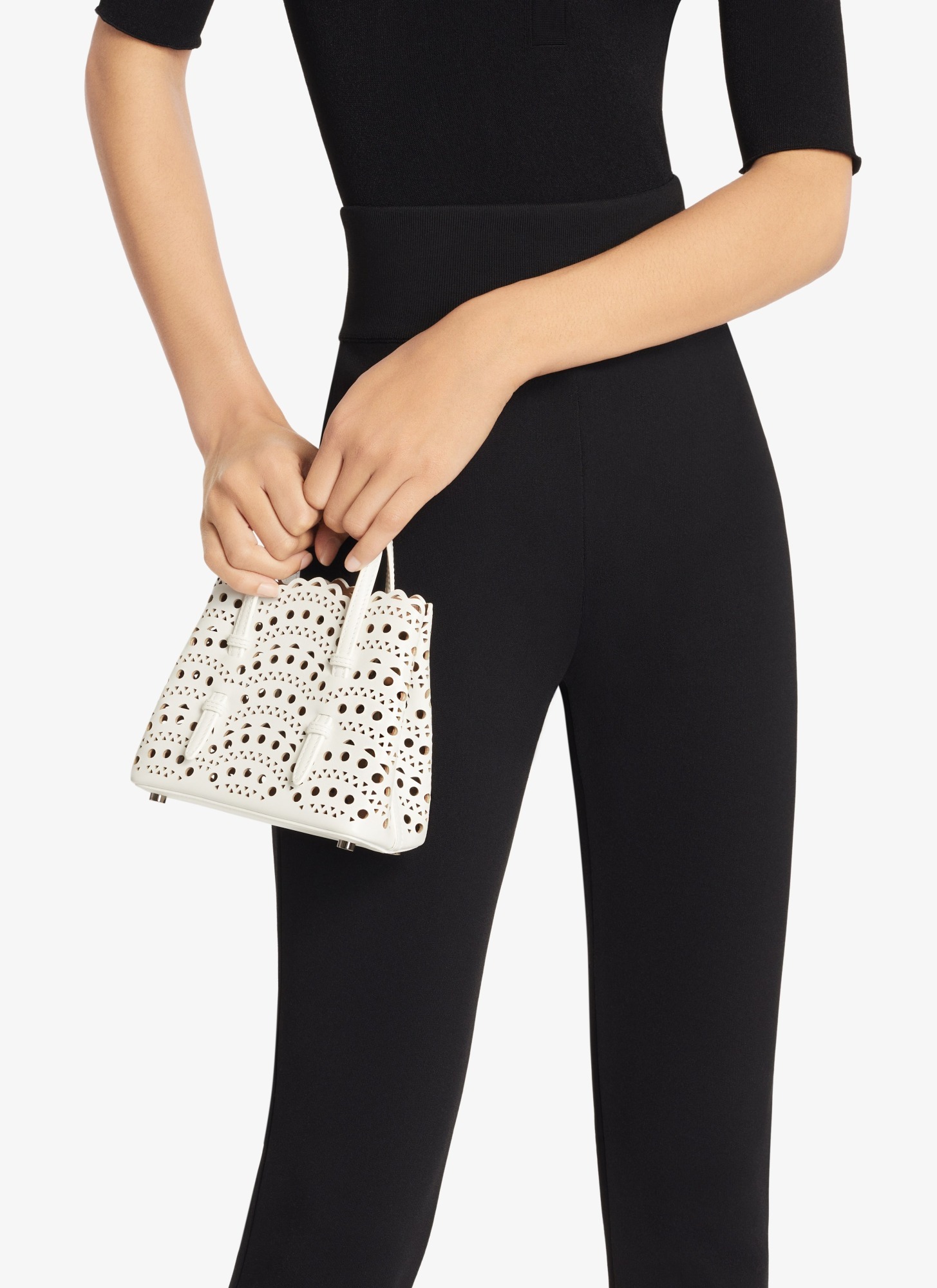 Alaïa Alaia Mina 20 Small Leather Handbag In White