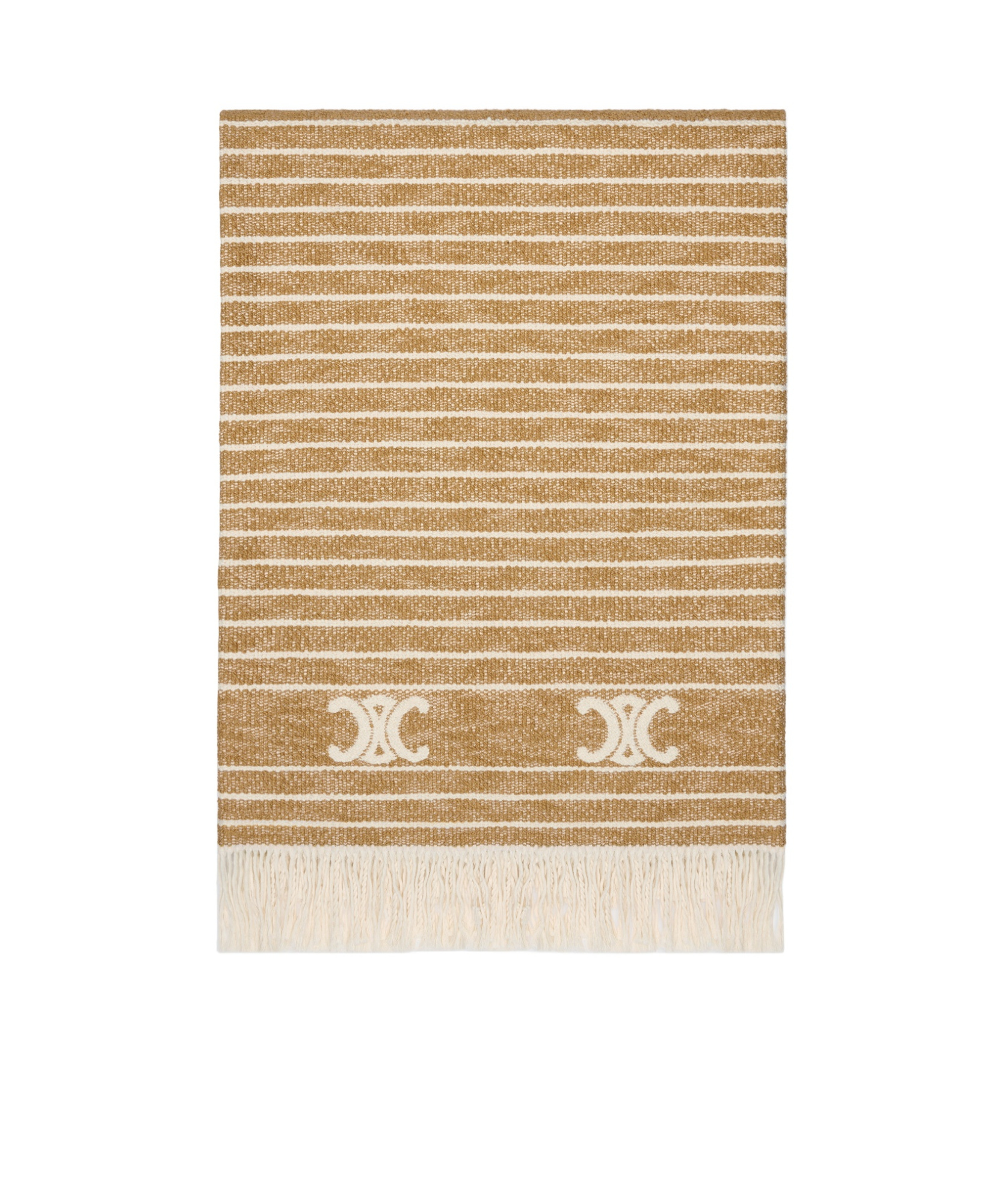 Celine Triomphe Beach Fouta In Striped Cotton In Brown