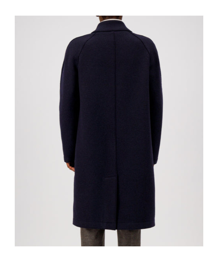 Harris Wharf London Fly Front Raglan Coat, In Knitted Boiled Wool In Black