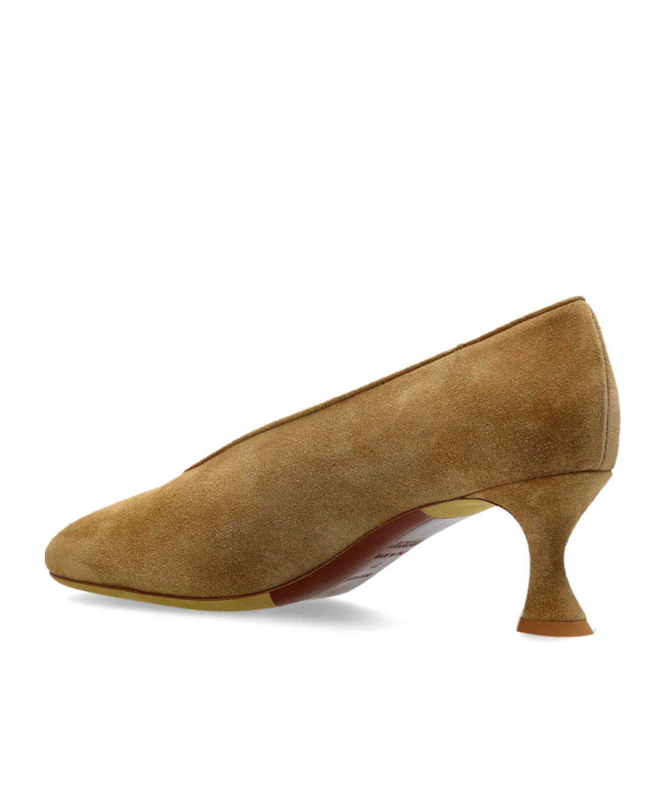 Moschino 70 Sculpted-heel Suede Pumps In Brown