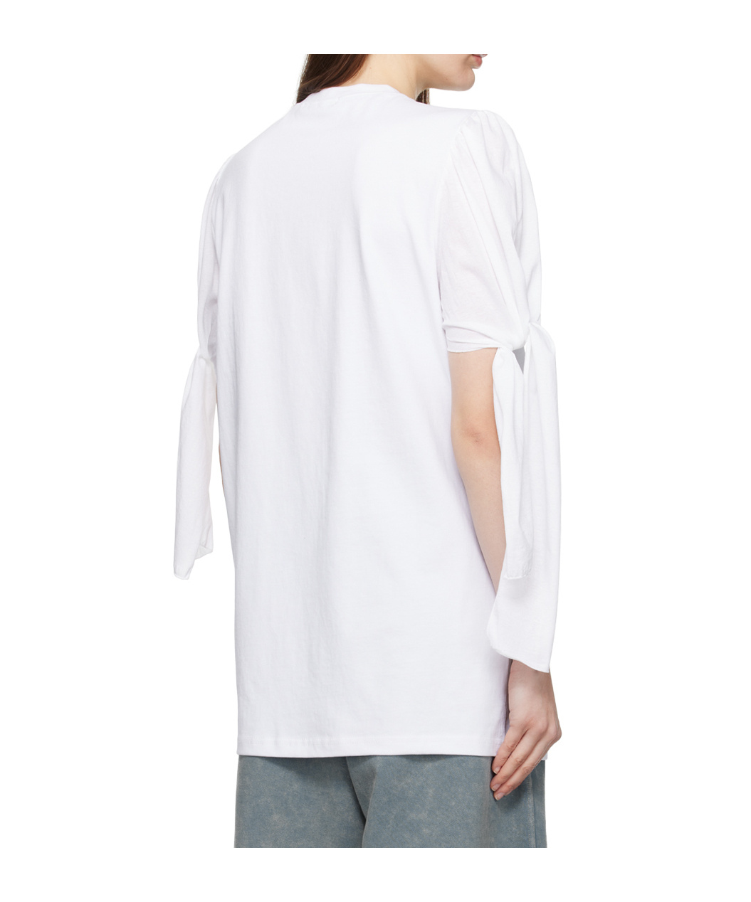 Open Yy Knotted T-shirt In White