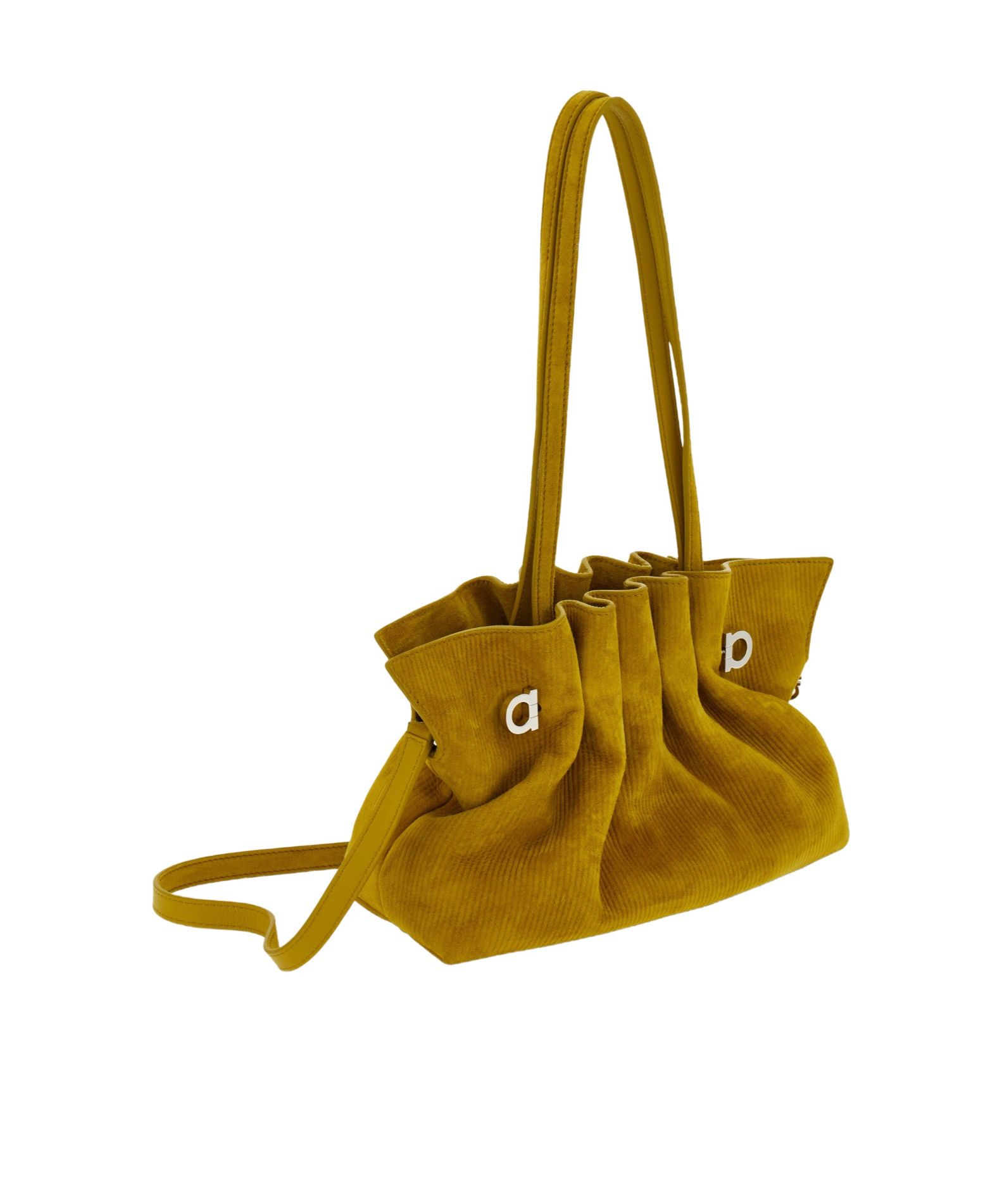 Ferragamo Soft Suede Shoulder Bag In Yellow