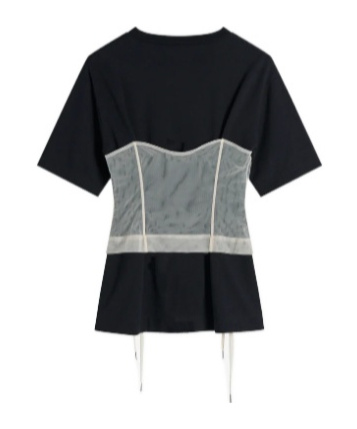 Simone Rocha Corset Panel T-shirt In Black