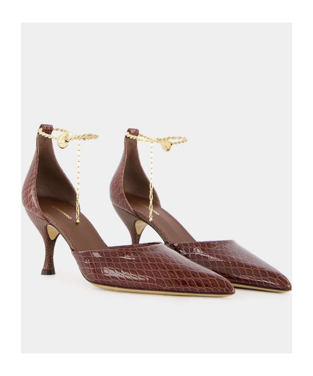 Ferragamo Pointed High Heels In Brown