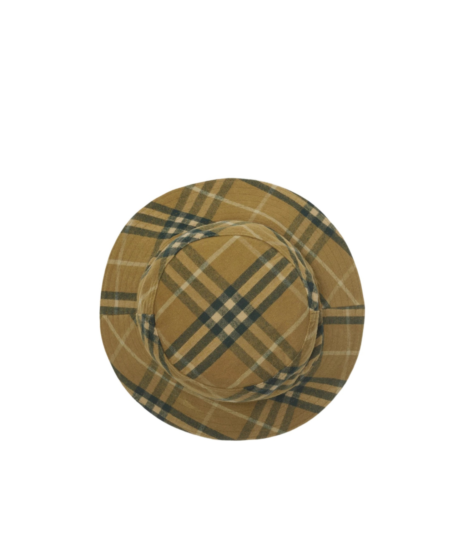 Burberry Checkered Cotton Bucket Hat In Green