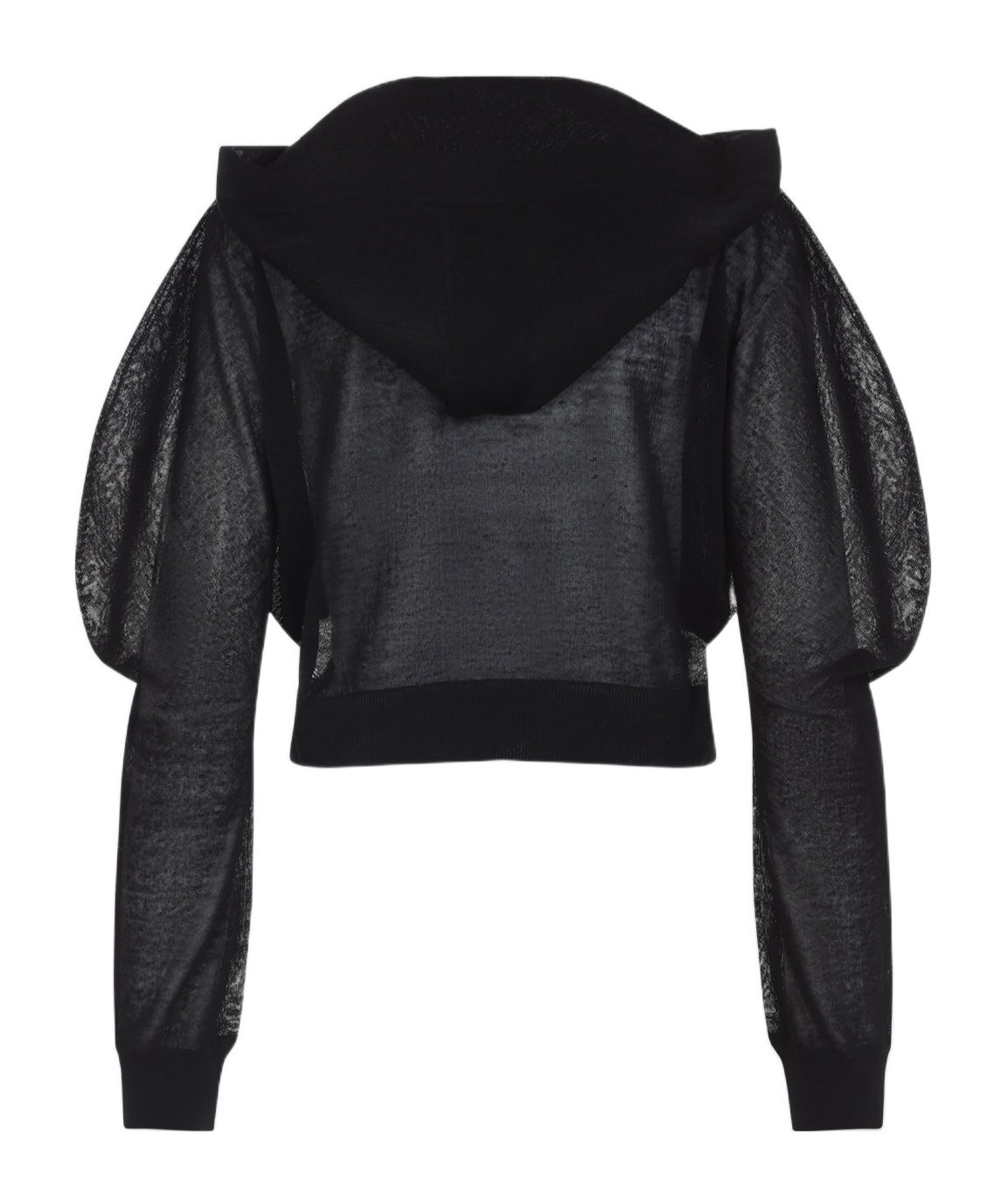Alaïa Long-sleeved Linen And Silk Hooded Top In Black