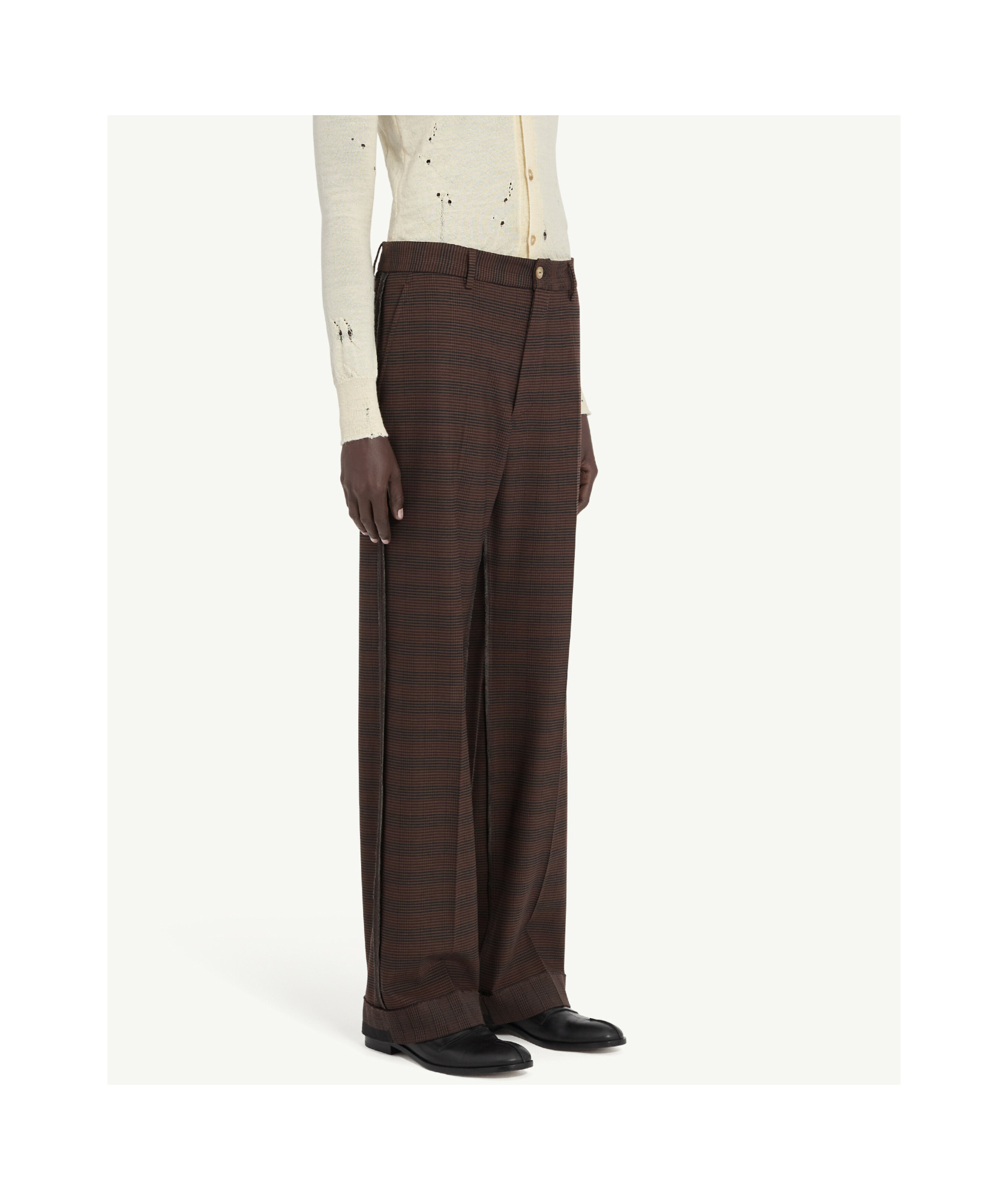 Mm6 Maison Margiela Checked Trousers In Black