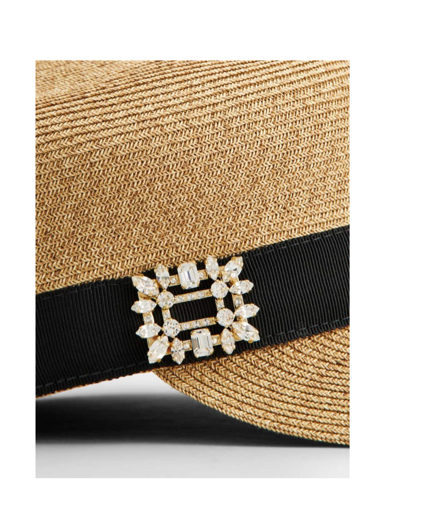 Roger Vivier Broche Vivier Sailor Hat In Raffia In Brown