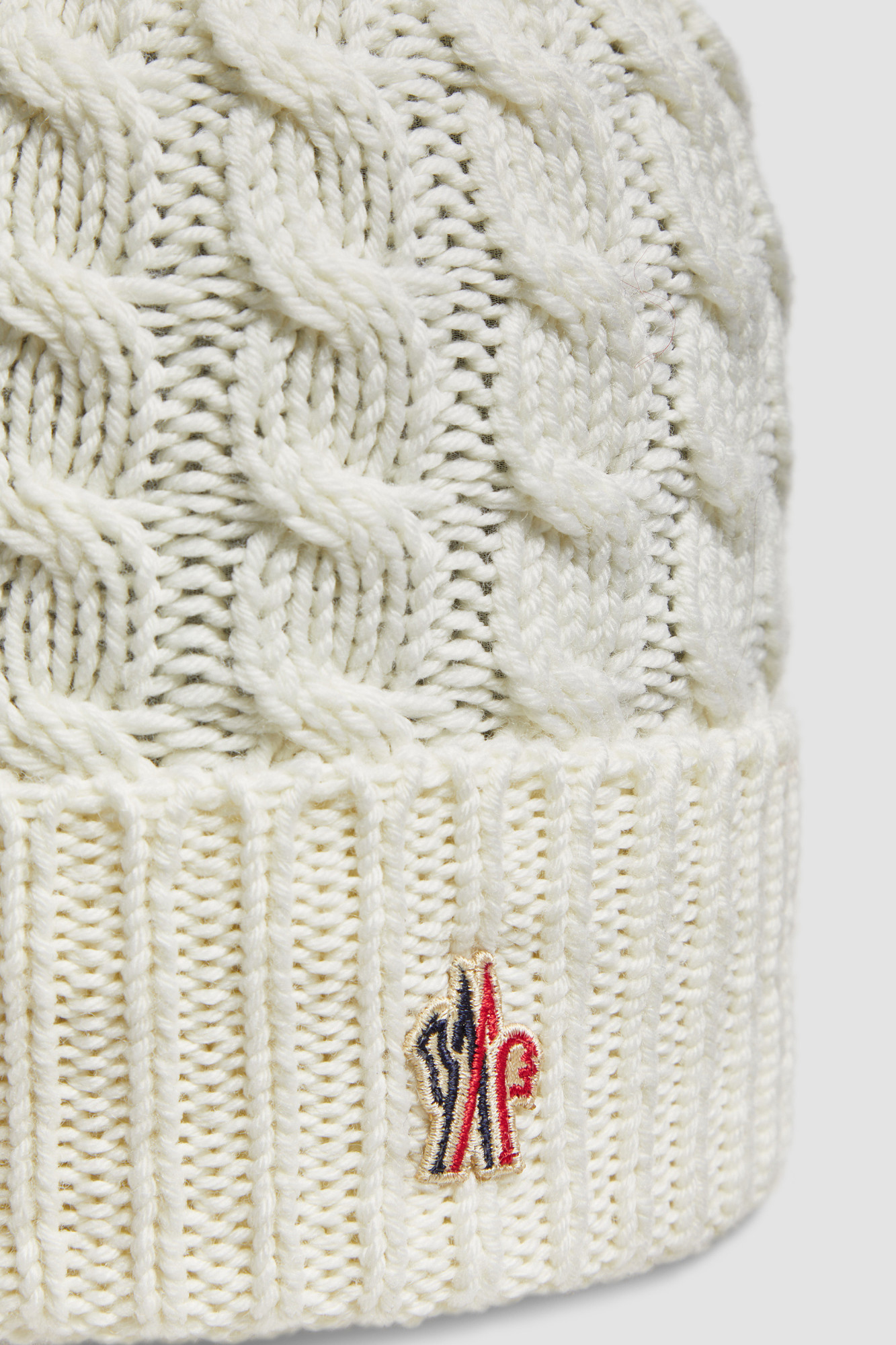 Moncler Ivory Virgin Wool Hat With Pompom In White