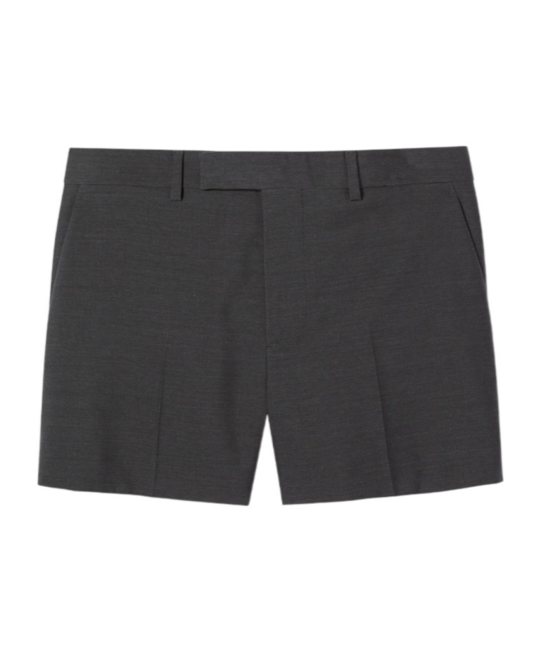 Shop Gucci Wool Mini Shorts In Grey