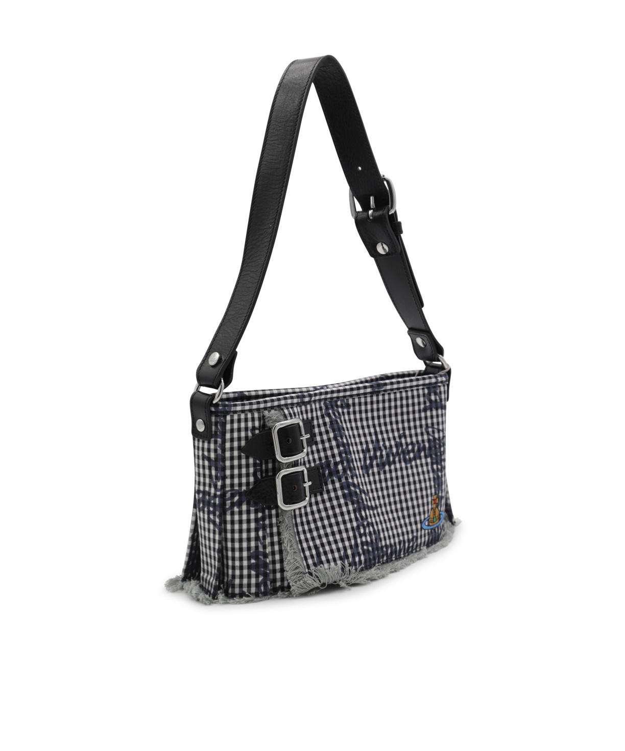 Vivienne Westwood Plaid Shoulder Bag In Black