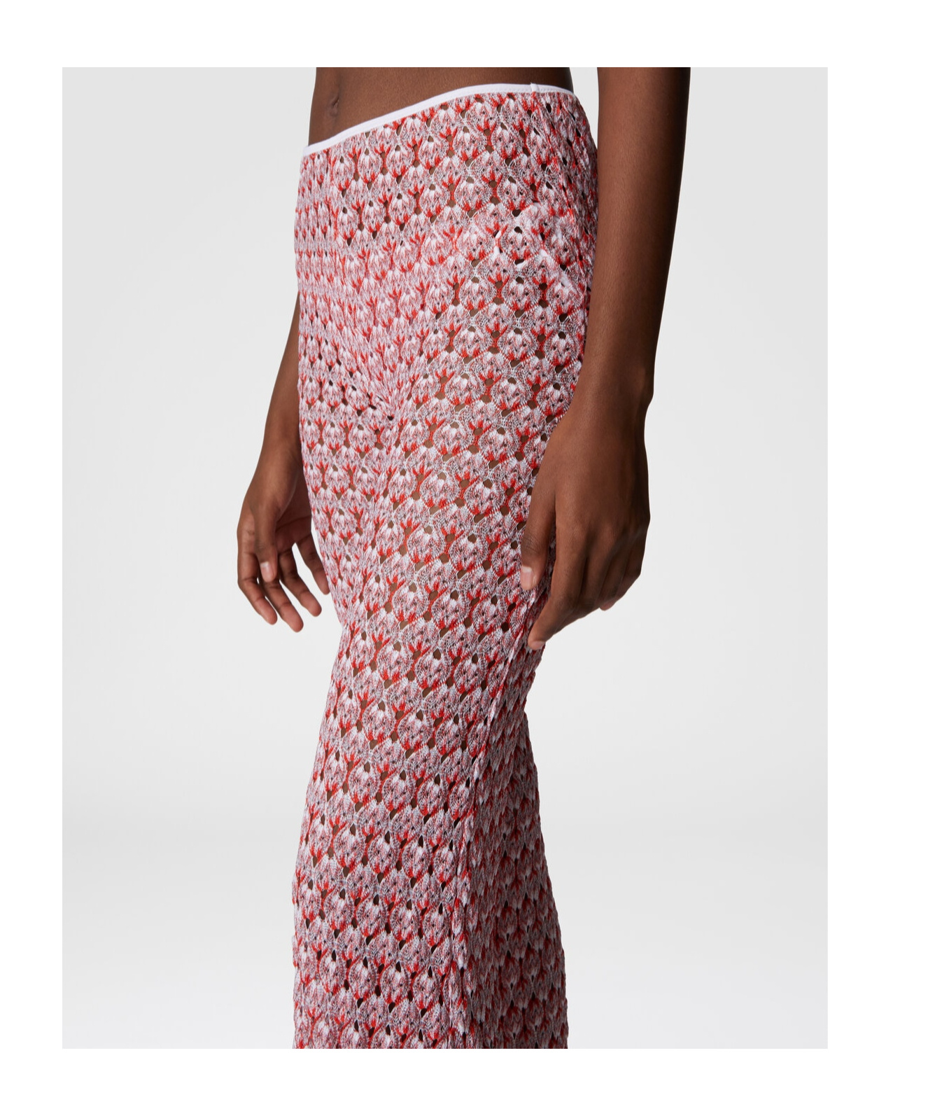 Shop Missoni Low-rise Lace Trousers In Red