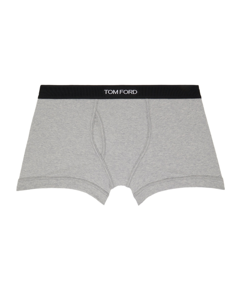 Tom Ford Gray Cotton Boxer Briefs In Gray