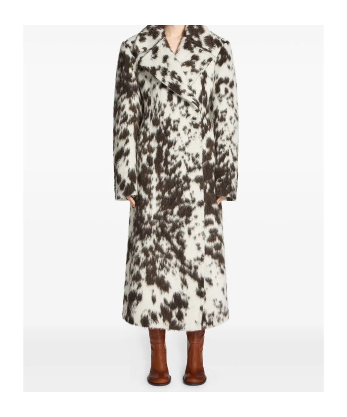 Dries Van Noten Spotted Belted Coat In Neutral