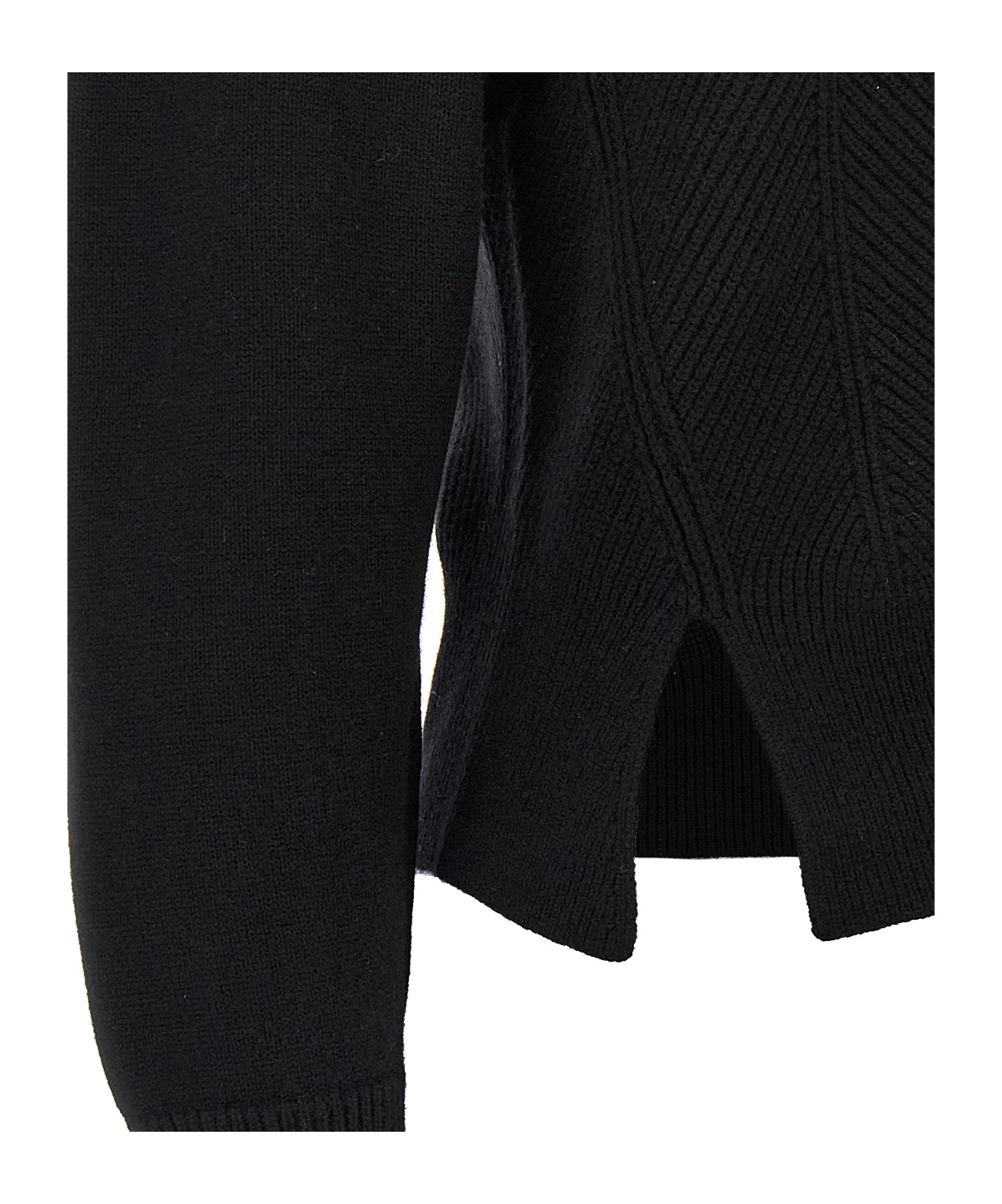 Alexander Mcqueen Chevron Corset Sweater In Wool In Black