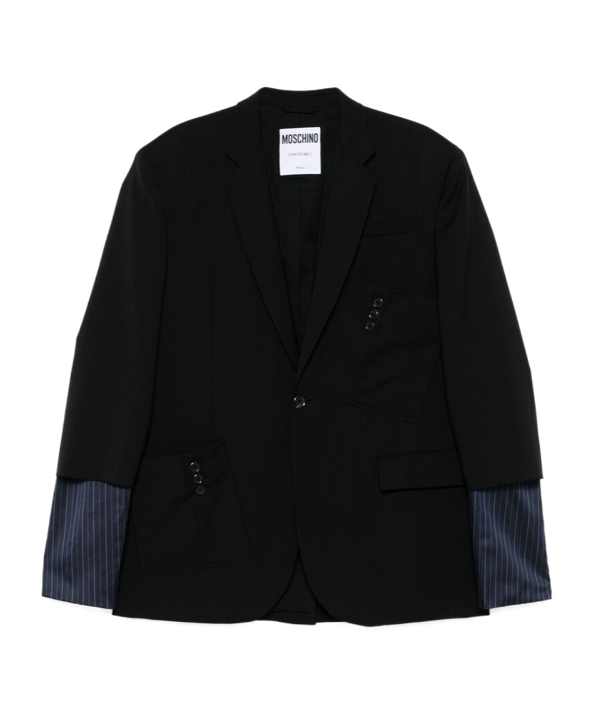 Moschino Single-breasted Blazer In Black