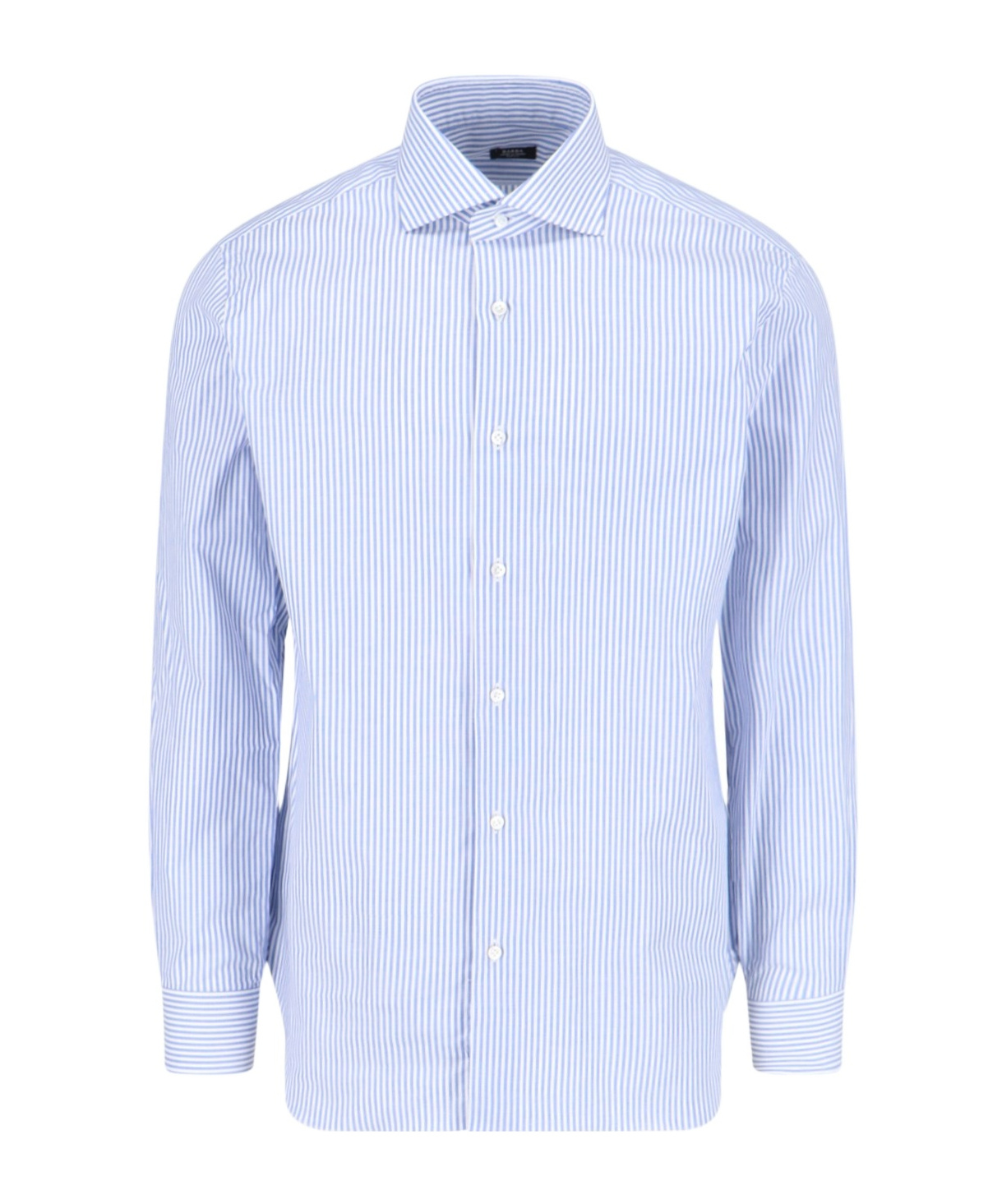 Barba Napoli Striped Pattern Shirt Collar Button-down In Blue