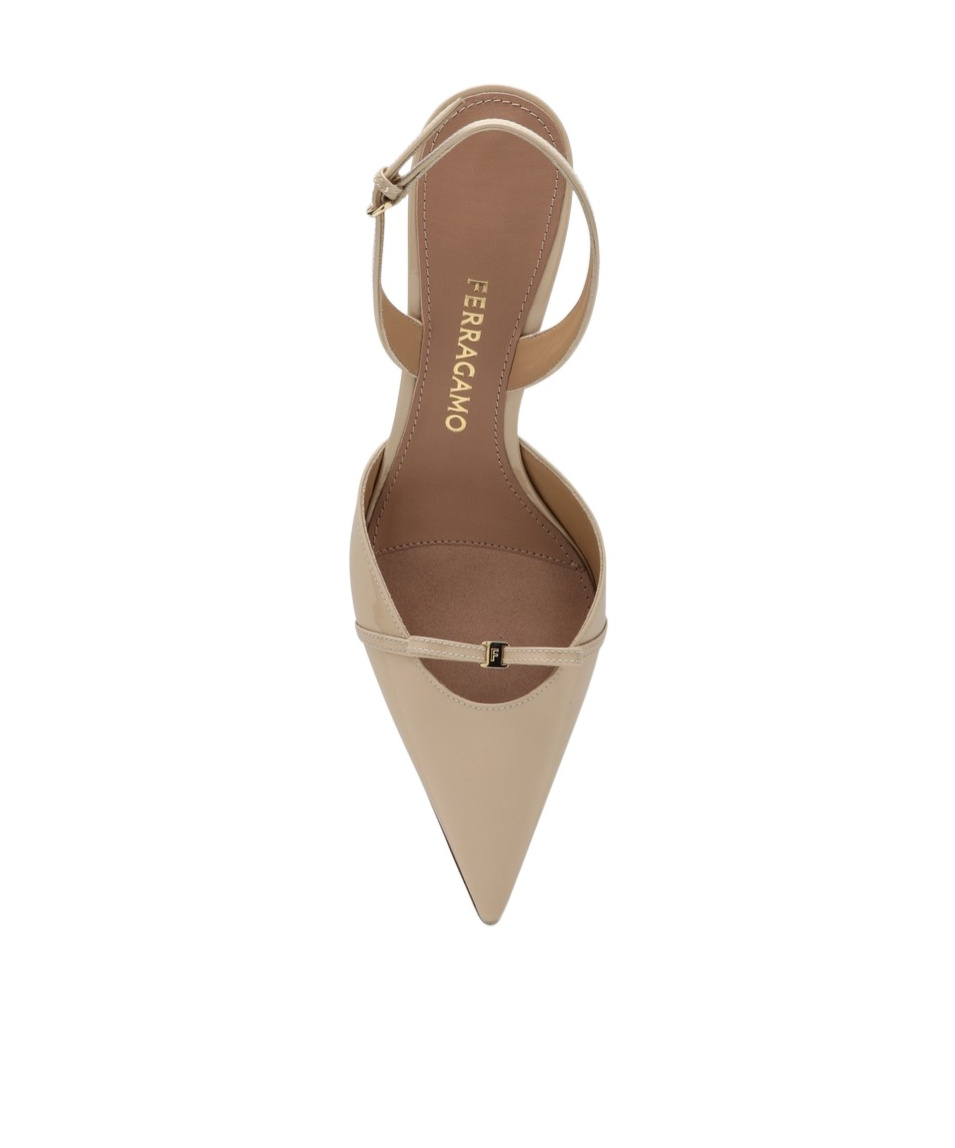 Ferragamo Bow Stilet-heeled Sandals In Nude