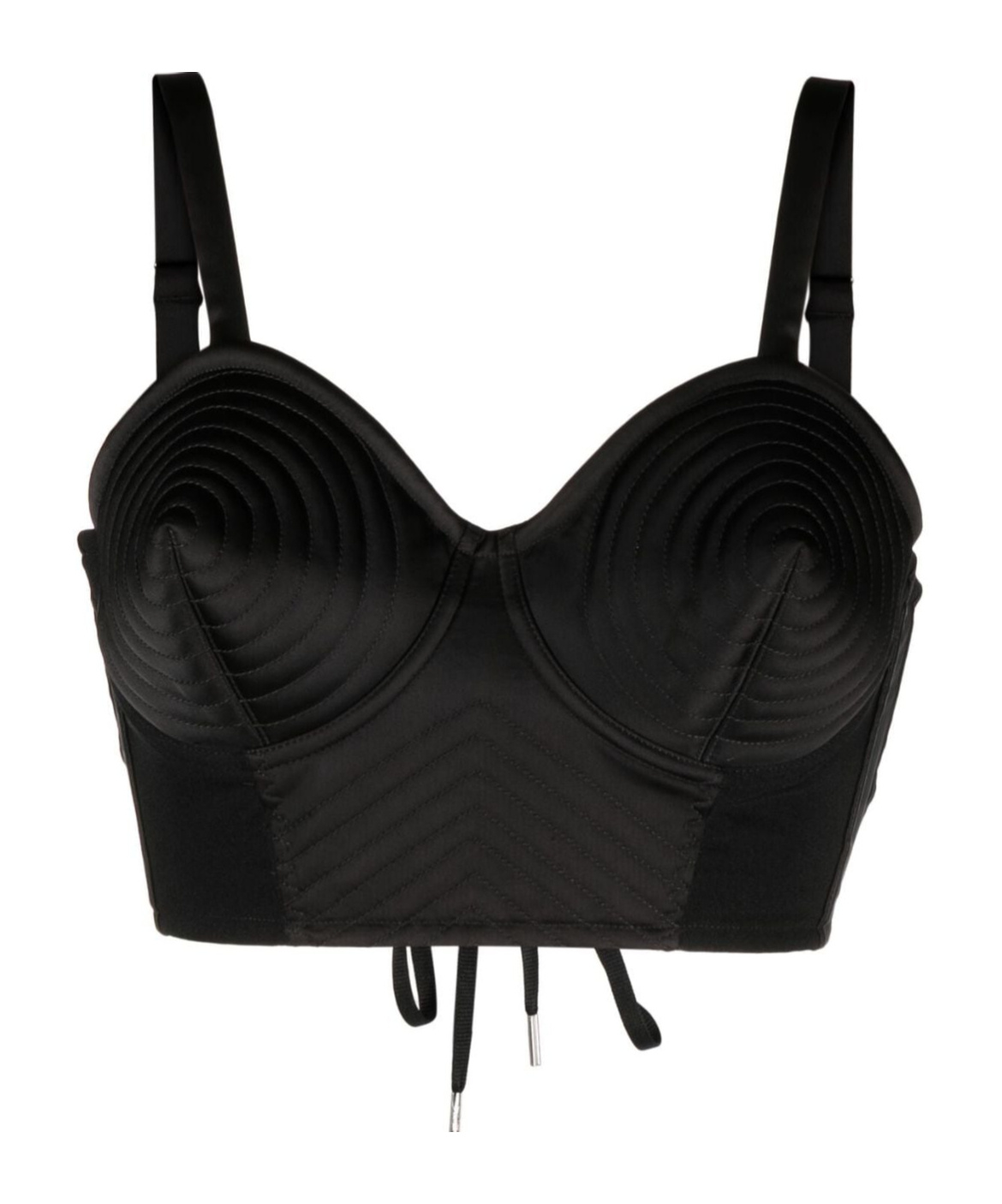 【Jean Paul Gaultier】 x Lotta Volkovaレースアップサテンアン Jean Paul Gaultier X Lotta Volkova Satin Cone Bra Top In