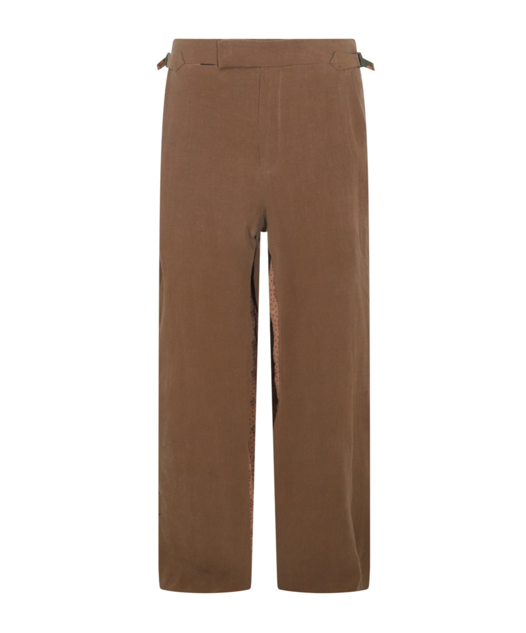Vivienne Westwood Brown Linen Bertram Tailored Pants In Green